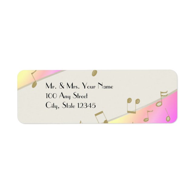 Music Song Notes Return Address Label (Front)