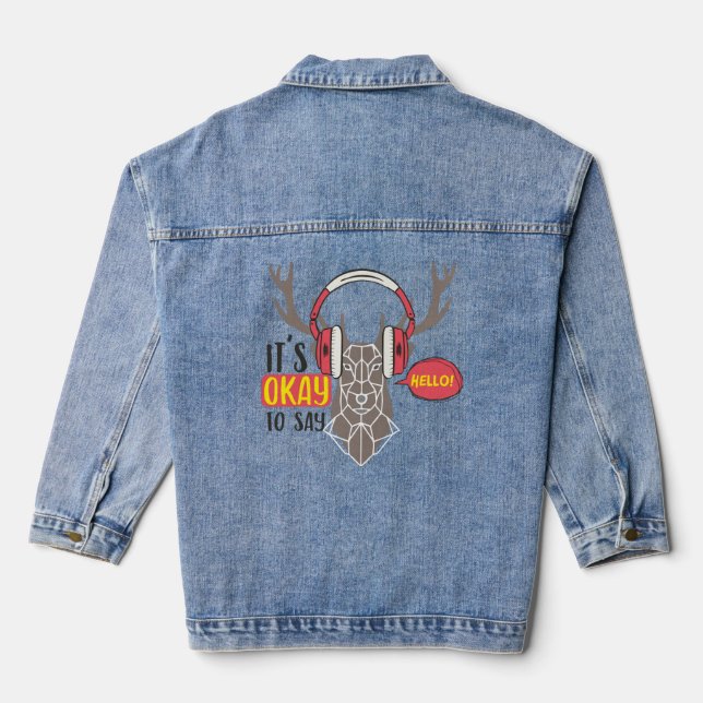Music song sing listing denim jacket (Back)