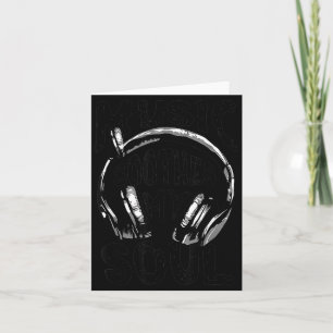Music Soothes Soul Vintage Headphone Music Lover Card