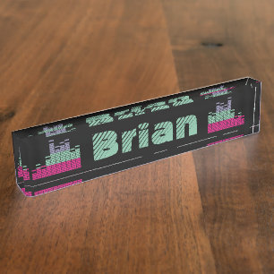 Music Sound Electronic Beat Waves Pulse With Name Nameplate