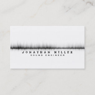 Music Sound Wave   White & Black Business Card