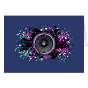 Music speaker and splattered paint