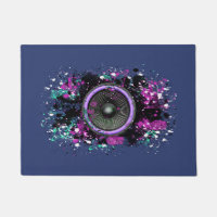 Music speaker and splattered paint