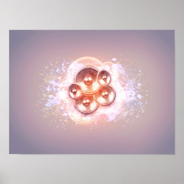 Music speaker and splattered paint poster (Front)