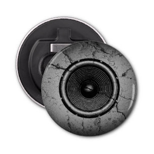 Music speaker on a cracked wall bottle opener