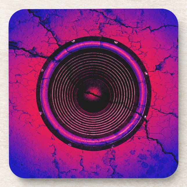Music speaker on a cracked wall coaster (Front)