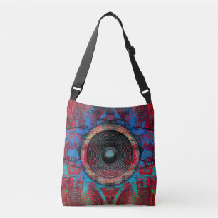 Music speaker on a cracked wall crossbody bag