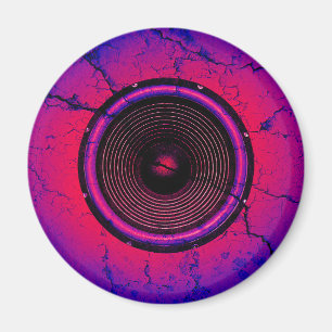 Music speaker on a cracked wall magnet