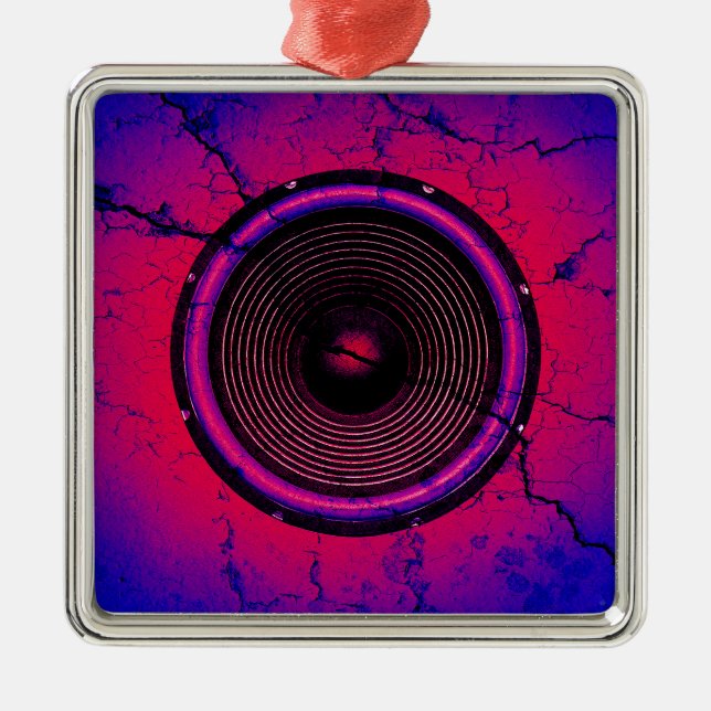 Music speaker on a cracked wall metal ornament (Front)