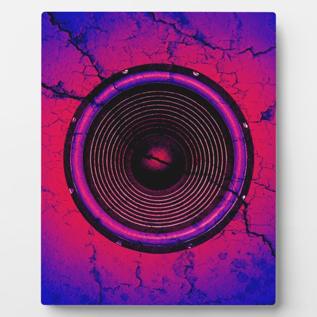 Music speaker on a cracked wall plaque (Front)
