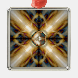 Music speaker on a gold cross background metal tree decoration
