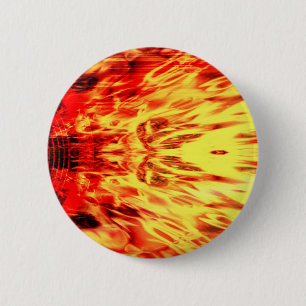 Music speaker with flames 6 cm round badge
