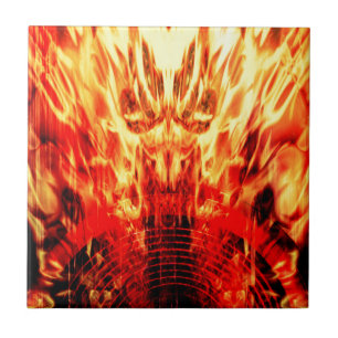 Music speaker with flames ceramic tile