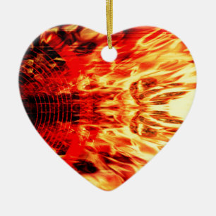 Music speaker with flames ceramic tree decoration
