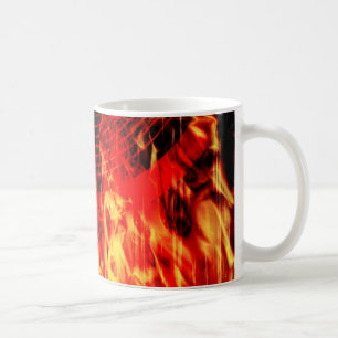 Music speaker with flames coffee mug