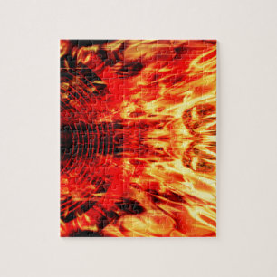 Music speaker with flames jigsaw puzzle