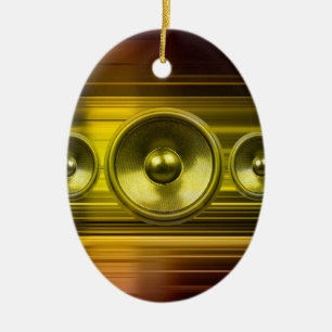 Music speakers with gold light streaks ceramic ornament
