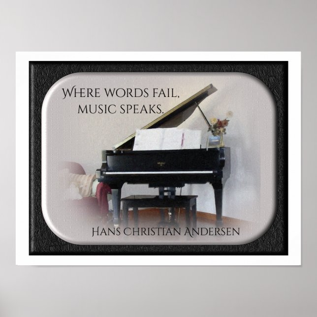 Music Speaks -QuotePrint - Hans Christian Andersen Poster (Front)
