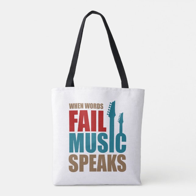 Music Speaks Typo Tote Bag (Back)