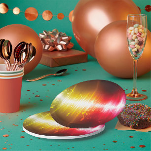 Music Spectrum Soundwave Vibrant Audio Visualiser  Paper Plate