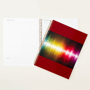 Music Spectrum Soundwave Vibrant Audio Visualizer  Planner