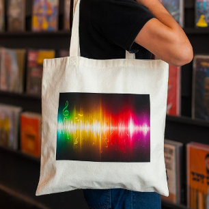 Music Spectrum Soundwave Vibrant Audio Visualizer  Tote Bag