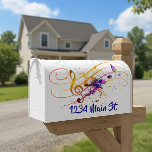 Music splatter mailbox sticker