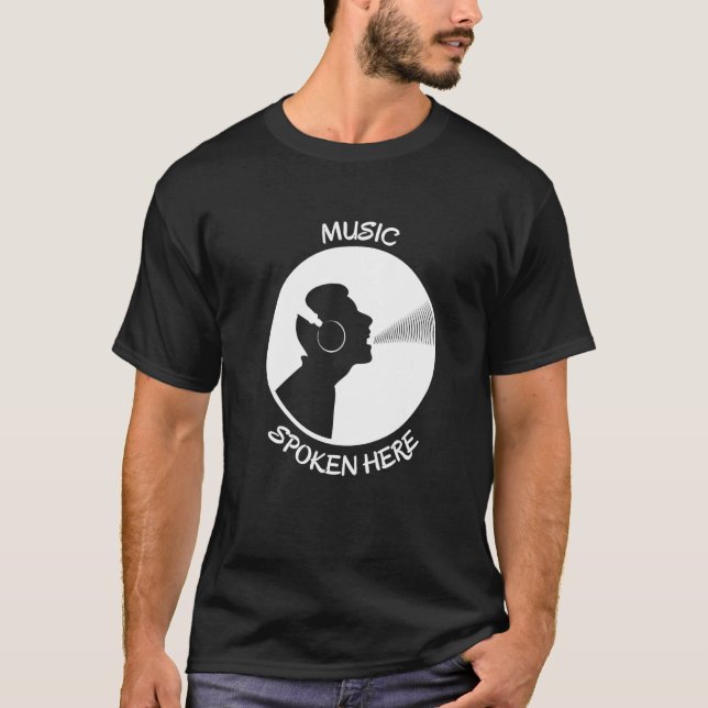 Music Spoken Here Vinyl Record Singer White T-Shirt (Front)