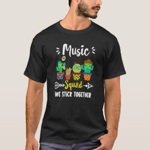Music Squad School Cactus Team Music Teacher Crew T-Shirt