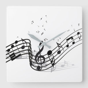 Music Square Wall Clock