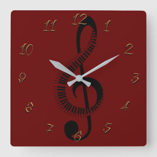 Music Square Wall Clock