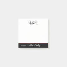 Music Staff and Notes Notepad, Music Teacher