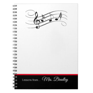 Music Staff and Notes Notepad, Music Teacher Notebook