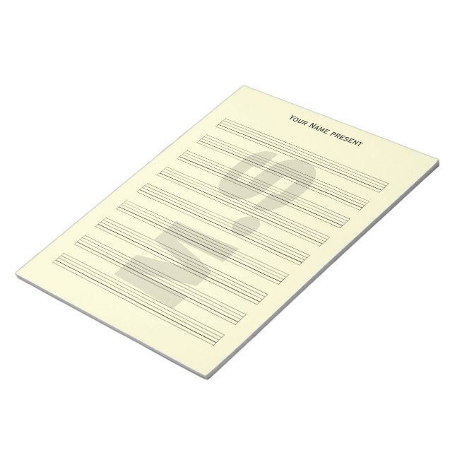  Music Staff Notepad with Watermark (Angled)