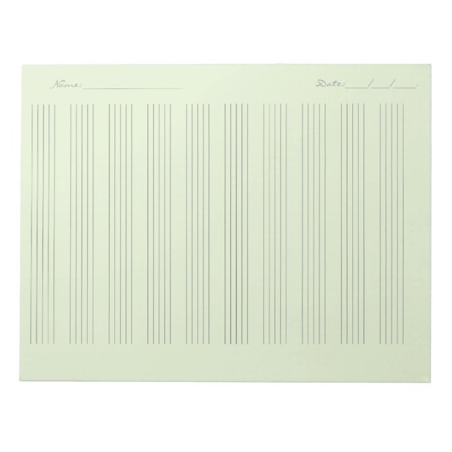Music Staff Paper – Printable Sheet Music Notepad (Front)