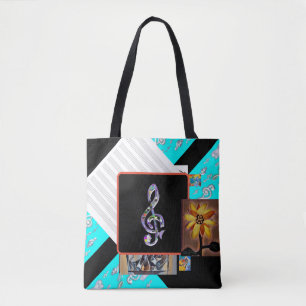 Music staff  tote bag