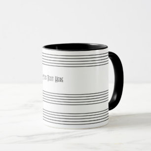Music Stave Grey White Manuscript Mug