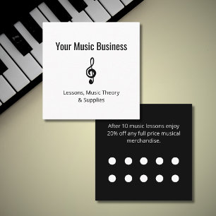 Music Store Lessons Simple Treble Clef Discount  Loyalty Card