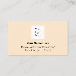 Music Store Logo Instrument Tech Blanched Almond Business Card