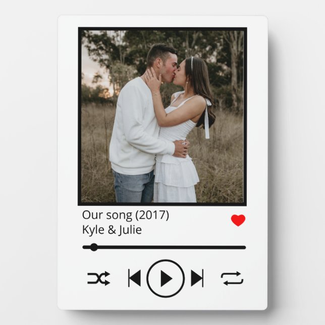 Music streaming photo display plaque (Front)