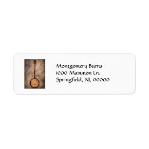 Music - String - Banjo Return Address Label