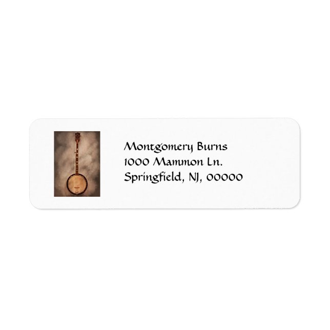 Music - String - Banjo Return Address Label (Front)