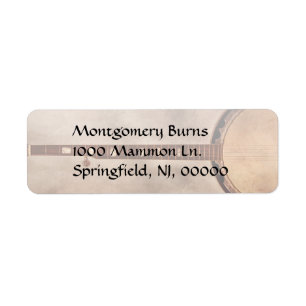 Music - String - Banjo Return Address Label