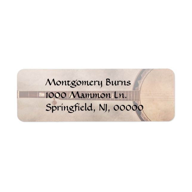 Music - String - Banjo Return Address Label (Front)
