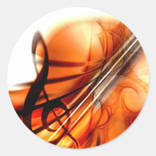 Music Stringed Instruments Violin Destiny Dance Classic Round Sticker