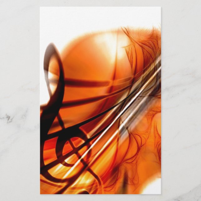 Music  Stringed Instruments Violin Destiny Dance Stationery (Front)