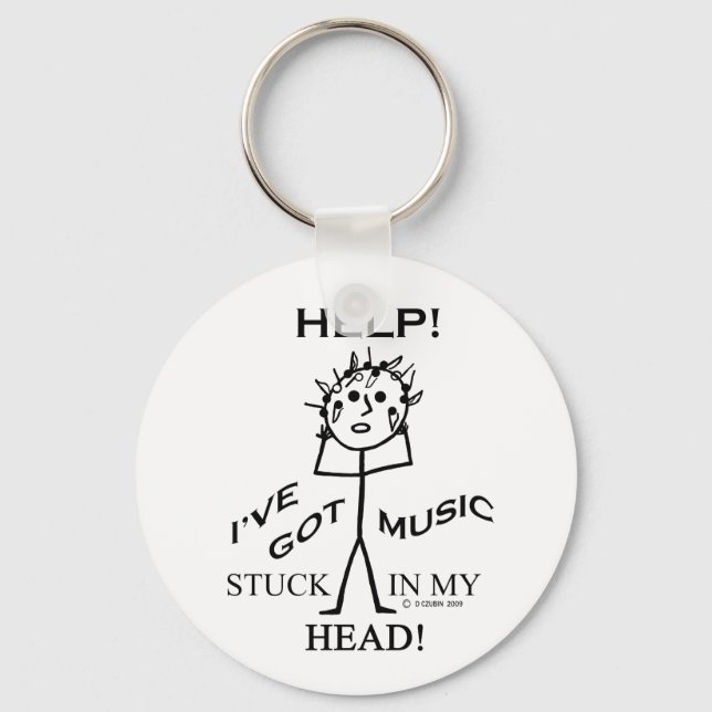 Music Stuck in My Head Key Ring (Front)