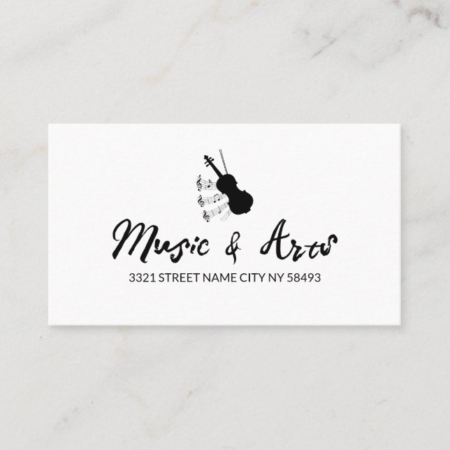 Music Studio Instructor  Business Card (Front)