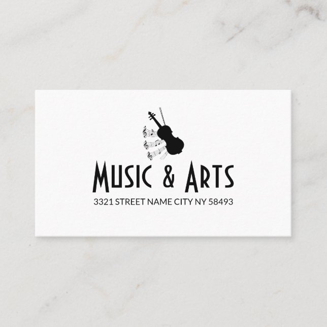 Music Studio Instructor  Business Card (Front)