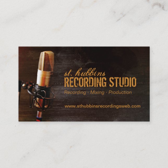 Music Studio Microphone Business Card (Front)